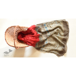 Flavors of fusion | Tabi Silk Ajrakh Bandhani Stole - Tomato Red