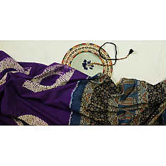 Charulata ★ Tie-Dye & Ajrakh ★ Cotton Shibori Saree ★ 2