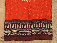 Flavors of fusion ★ Gajji Silk Ajrakh Bandhani Dupatta ~ 4