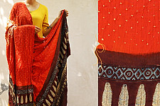 Flavors of fusion ★ Gajji Silk Ajrakh Bandhani Dupatta ~ 4