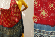 Flavors of fusion ★ Gajji Silk Ajrakh Bandhani Dupatta ~ 5