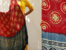Flavors of fusion ★ Gajji Silk Ajrakh Bandhani Dupatta ~ 5