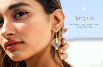 Flying Kites * Moonstone . Kite Earrings.