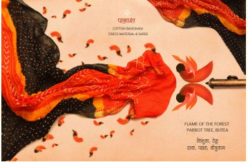 पलाश ❈ Cotton Bandhani ❈ Dress Material & Saree
