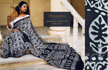 Chandni - Chanderi Silk . Batik Saree.