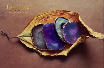 Tinted Oceans * Stone Coaster & Jewelry.