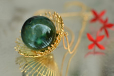 Bihag . Glass Jewellery ☼  Weave Of Nature Pendant ( Teal ) ~ 24