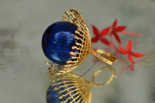 Bihag . Glass Jewellery ☼ Weave Of Nature Ring ( Blue ) ~ 33