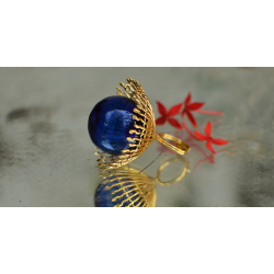 Bihag . Glass Jewellery ☼ Weave Of Nature Ring ( Blue ) ~ 33