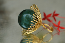 Bihag . Glass Jewellery ☼  Weave Of Nature Ring ( Teal ) ~ 31