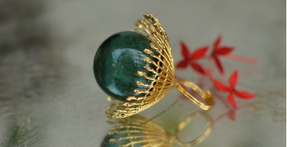 Bihag . Glass Jewellery ☼  Weave Of Nature Ring ( Teal ) ~ 31