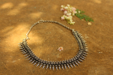 Dhara . धरा ✽ Antique Finish White Metal ✽ Necklace { 23 }