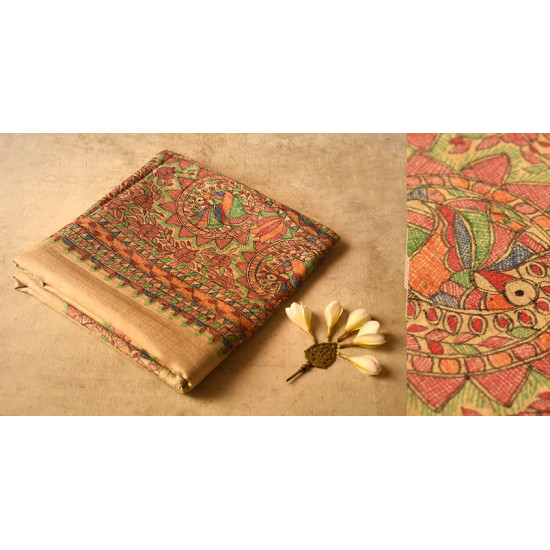 Dream Girl ❁ Tussar Silk . Madhubani Saree ❁ 1