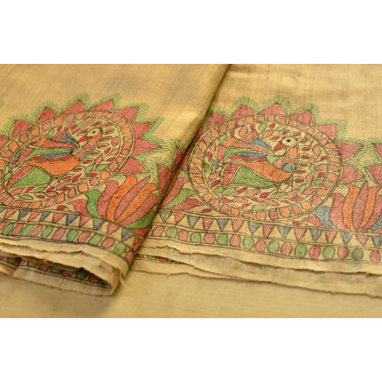 Dream Girl ❁ Tussar Silk . Madhubani Saree ❁ 1