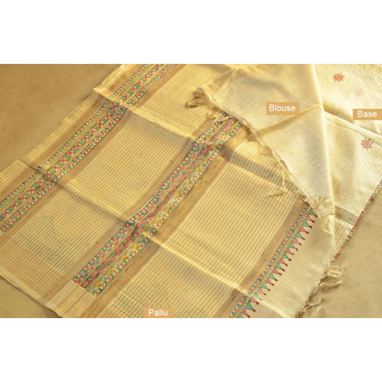 Dream Girl ❁ Tussar Silk . Madhubani Saree ❁ 10