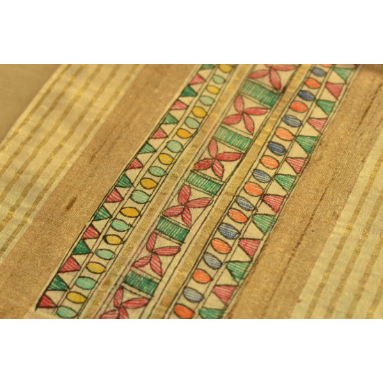 Dream Girl ❁ Tussar Silk . Madhubani Saree ❁ 10