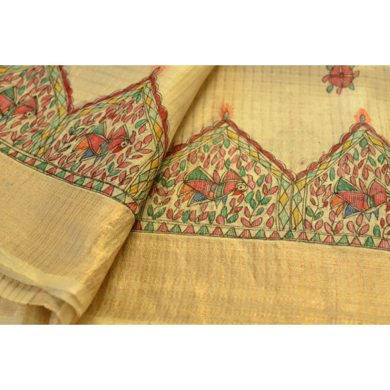 Dream Girl ❁ Tussar Silk . Madhubani Saree ❁ 10