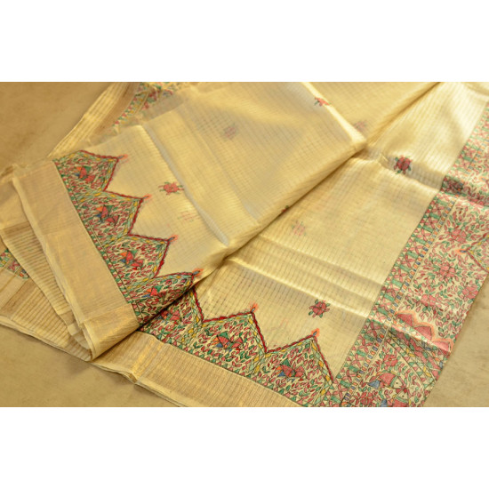 Dream Girl ❁ Tussar Silk . Madhubani Saree ❁ 10