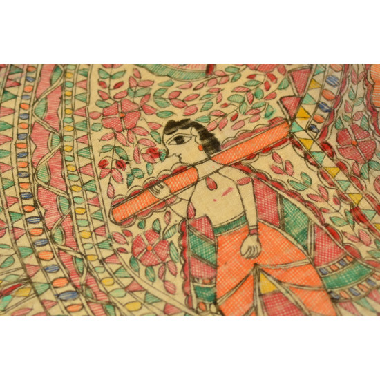 Dream Girl ❁ Tussar Silk . Madhubani Saree ❁ 10