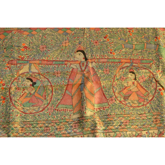 Dream Girl ❁ Tussar Silk . Madhubani Saree ❁ 2