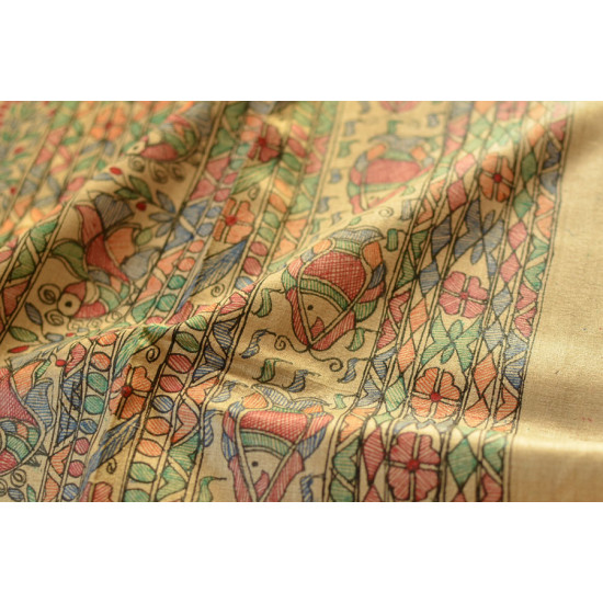 Dream Girl ❁ Tussar Silk . Madhubani Saree ❁ 2