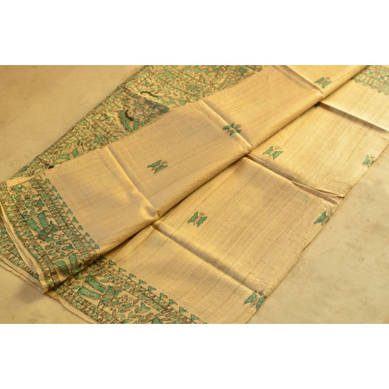 Dream Girl ❁ Tussar Silk . Madhubani Saree ❁ 4