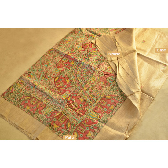 Dream Girl ❁ Tussar Silk . Madhubani Saree ❁ 5