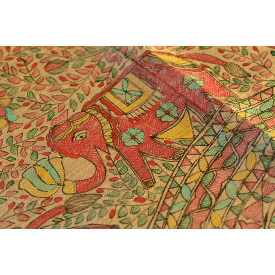 Dream Girl ❁ Tussar Silk . Madhubani Saree ❁ 5