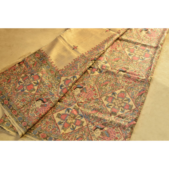 Dream Girl ❁ Tussar Silk . Madhubani Saree ❁ 6