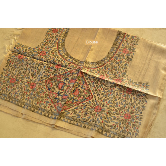 Dream Girl ❁ Tussar Silk . Madhubani Saree ❁ 6