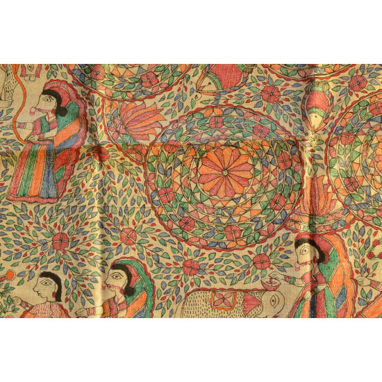 Dream Girl ❁ Tussar Silk . Madhubani Saree ❁ 7