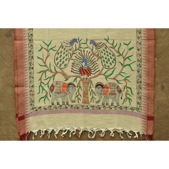 Urmika ❁ Cotton Silk . Madhubani Dupatta ❁ 9