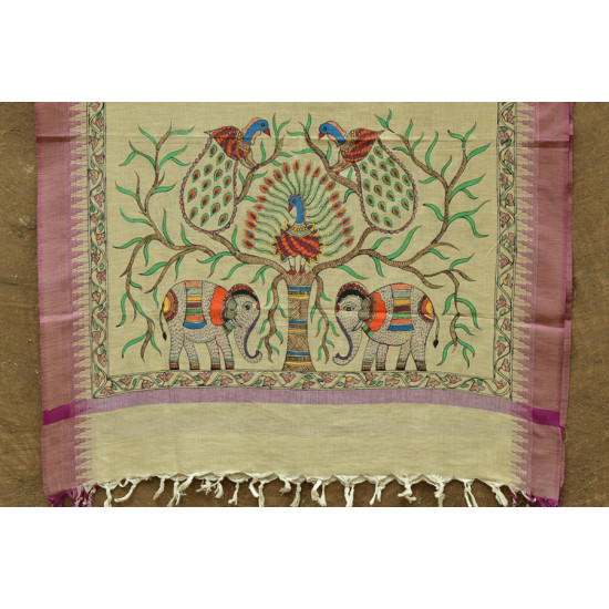 Urmika ❁ Cotton Silk . Madhubani Dupatta ❁ 10