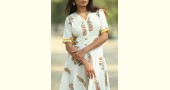 Albeli ♠ Hand block printed ♠ Mughal print off white flare dress ♠ 6