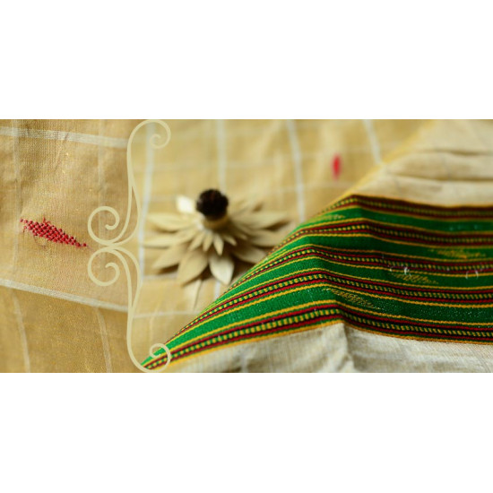 Sualkuchi Cotton Tussar Dupatta ~ (Muga - Xeujiya)