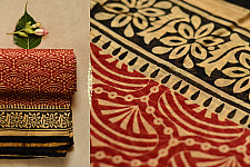 Abhigyana ♠ Bhagru Block Printed . Chanderi Saree { Q }