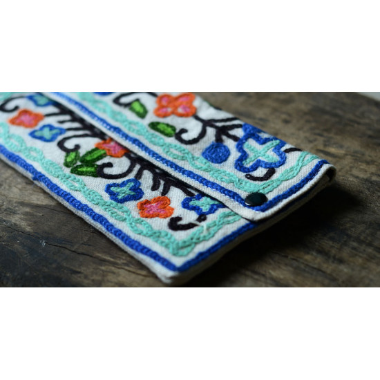 Aari-work Kashmir ~ Hand clutches (TURQUOISE)