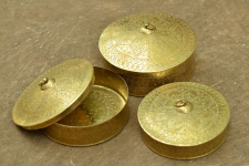 Ahar ✽ Brass ~ Dabro | Biggest -5.8" x 5.8" x 3" { Set of three }