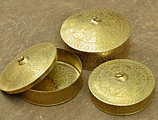Ahar ✽ Brass ~ Dabro | Biggest -5.8" x 5.8" x 3" { Set of three }