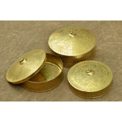 Ahar ✽ Brass ~ Dabro | Biggest -5.8" x 5.8" x 3" { Set of three }