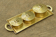 Ahar ✽ Brass ~  Tray & Three Dabro ( Large )