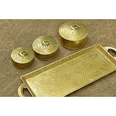 Ahar ✽ Brass ~  Tray & Three Dabro ( Large )