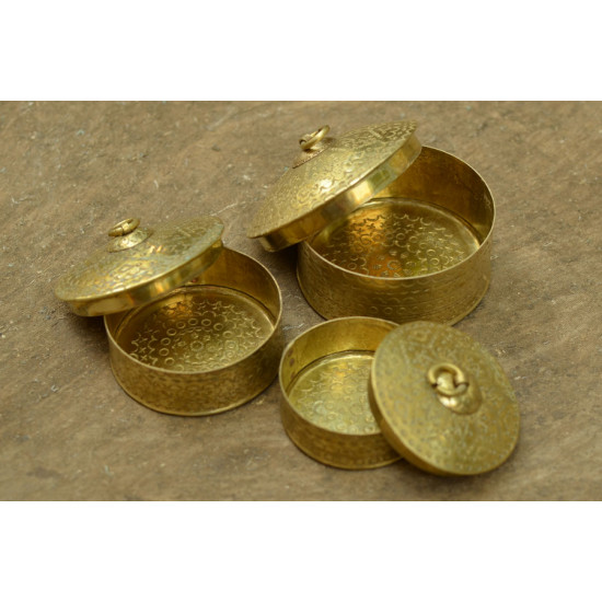 handmade brass mukhvas box with tray