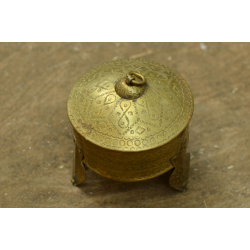 Ahar ✽ Brass ~ 4" x 4" x 4.2"  Mukhwas Box