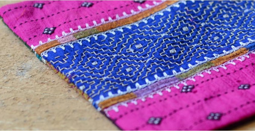 Kambira Embroidery ~ Raw silk pouch III