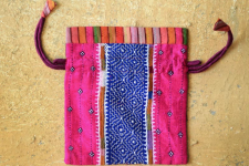 Kambira Embroidery ~ Raw silk pouch III