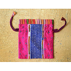 Kambira Embroidery ~ Raw silk pouch III