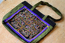 Ahir embroidery ~ Raw silk carry bag