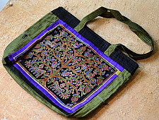 Ahir embroidery ~ Raw silk carry bag