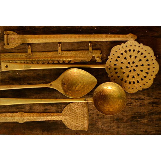 shop handmade kitchen set - pure brass utensils 